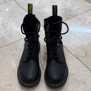 Dr. Martens Black Boots with Yellow Stitching